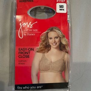 Just My Size Women's Easy-On Front Closure Bra Black